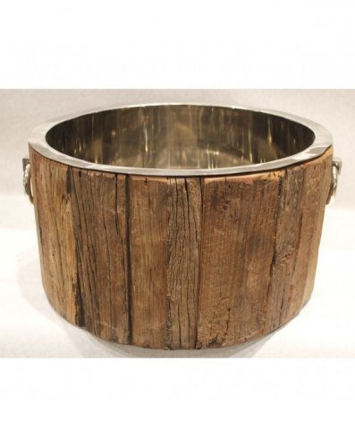 SPUMANTIERA LEGNO SCURO ROTONDA CROMATA