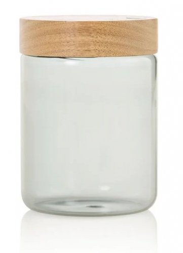 BARATTOLO 'PURE' CON COPERCHIO IN ACACIA 0,8 L CM 10X14