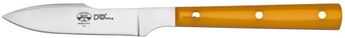 SET 6 COLTELLI DA TAVOLA 'NOI DUE' DOPPIA LAMA ARANCIO IN BUSTA DI PELLE