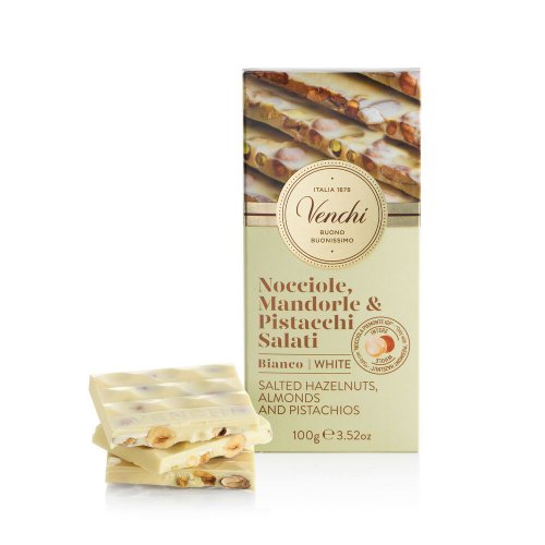 TAVOLETTA NOCCIOLE, MANDORLE E PISTACCHI SALATI 100 GR