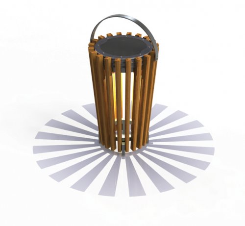 LUMEN LAMPADA SOLARE A LED CON LISTELLI IN TEAK H 38 D 22