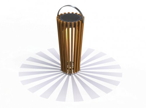 LUMEN LAMPADA SOLARE A LED CON LISTELLI IN TEAK H 53 D 22