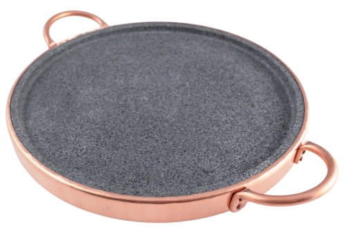 PIETRA OLLARE ROTONDA CON MANICI IN RAME