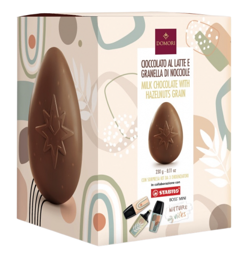 UOVO CIOCCOLATO AL LATTE E GRANELLA DI  NOCCIOLE 230 GR
