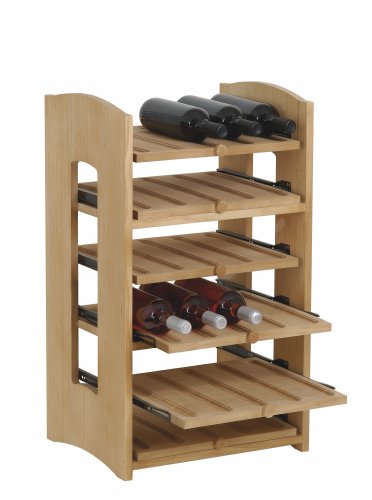 MOBILETTO LEGNO PORTA 30 BOTTIGLIE CON 6 RIPIANI