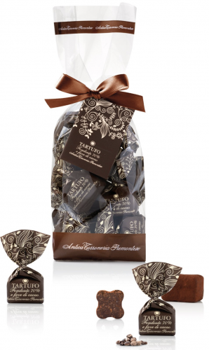 TARTUFI FONDENTE 70% CON FAVE DI CACAO SACCHETTO 200 GR