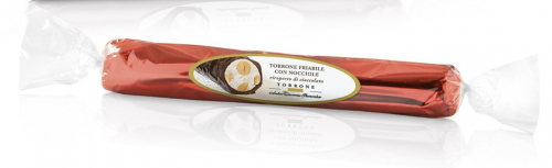 TORRONE FRIABILE CON NOCCIOLE RICOPERTO DI CIOCCOLATO 150 GR