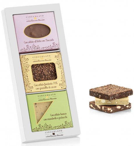 DEGUSTAZIONE TRE MINI TAVOLETTE CIOCCOLATO 40 GR