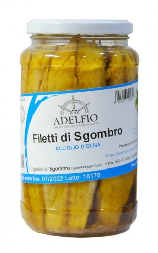 SCAGLIE DI SGOMBRO CON PEPERONCINO ALL'OLIO DI OLIVA 200 GR