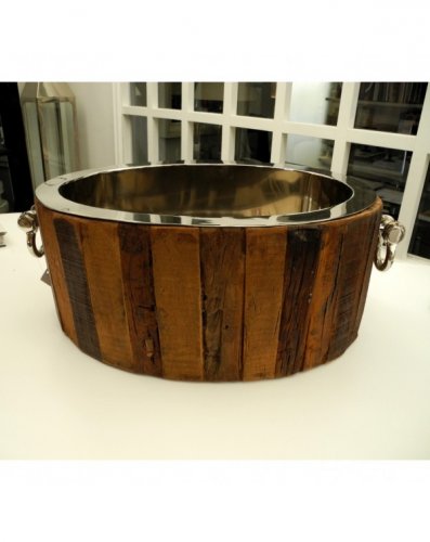 SPUMANTIERA LEGNO SCURO GREZZO OVALE CROMATA