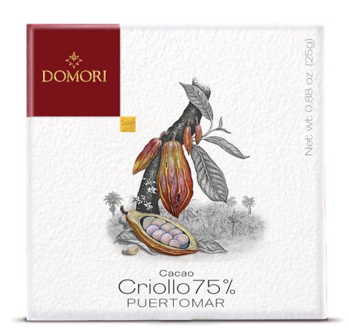 TAVOLETTA DI CIOCCOLATO CRIOLLO PUERTOMAR 75% 25 GR