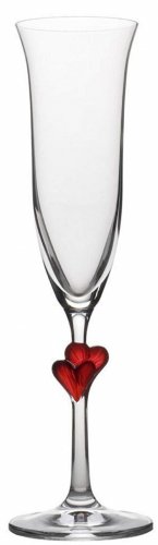 CALICE FLUTE CUORE ROSSO 175 ML