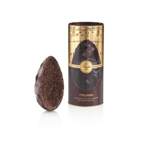 UOVO CIOCCOLATO 75% NIBS CILINDRO LATTA 350 GR