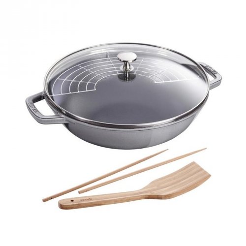 WOK ROTONDO GRIGIO GRAFITE 30 CM